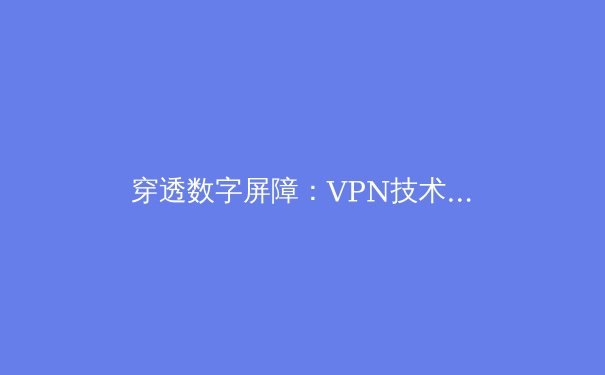 穿透数字屏障：VPN技术演进与全球连接新格局深度解析 - 2