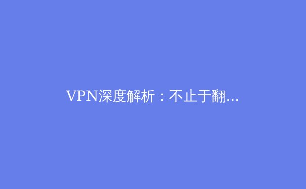 VPN深度解析：不止于翻墙，网络安全与数字自由的守护者 - 4
